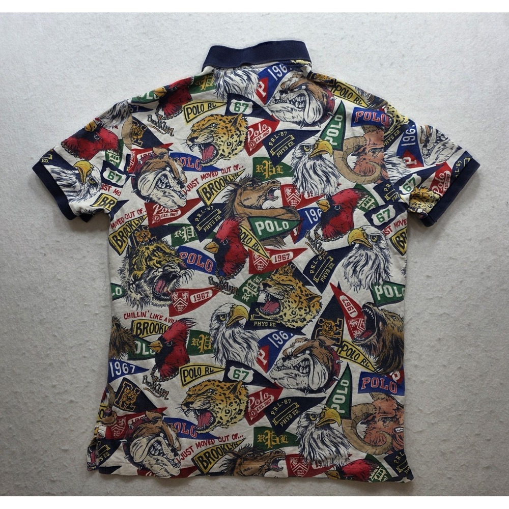 Polo Ralph Lauren Men's Collegiate Multicolor Banner & Mascot Polo Shirt. Size M - Picture 3 of 8